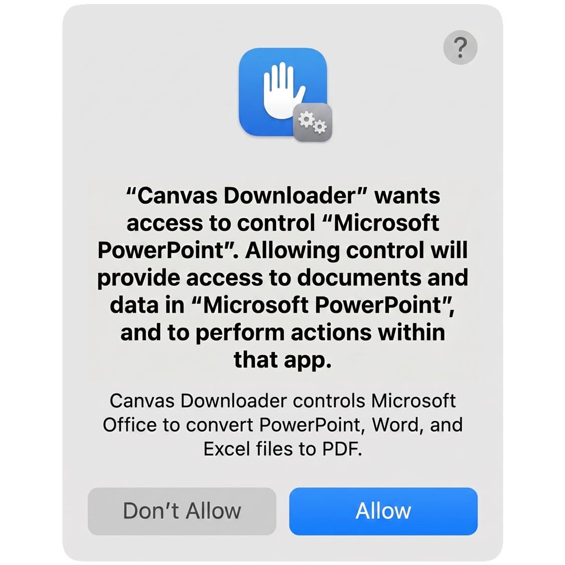 Control Microsoft PowerPoint dialog