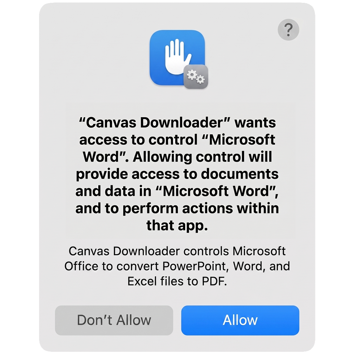 Control Microsoft Word dialog
